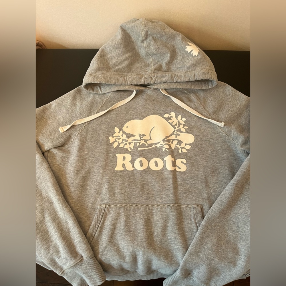 Roots Gray Hoodie with White Logo